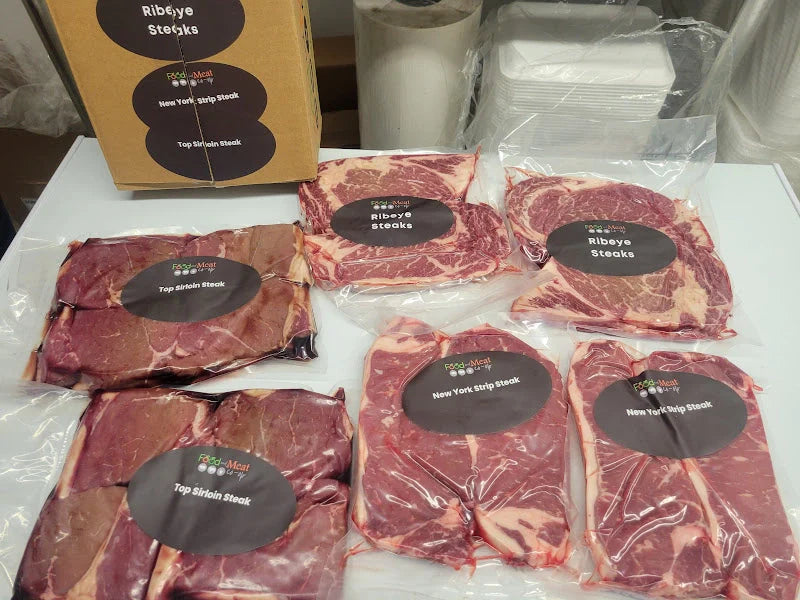 16 Natural Mixed Steaks: 4 Ribeyes, 4 New York Strip, 8 Top Sirloin Steak