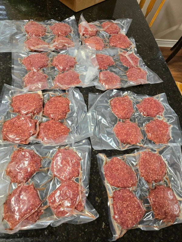 32ct. Natural Handmade Ground Sirloin Burger Patties (5-6oz each)