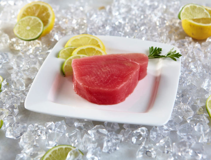10 lb case: 4oz. Wild Caught Tuna Steaks, Grade AAA (Sushi Grade)