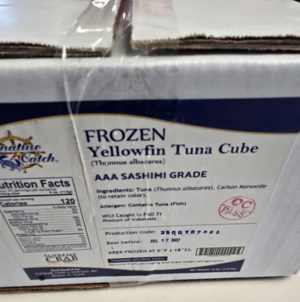 10 lb case: Tuna Poke Cubes, 10 - 1lb Packs Grade AAA (Sushi Grade)