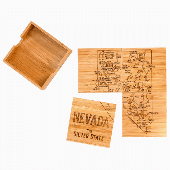 OVERSTOCK: Set of 4 State Coaster Puzzles (Idaho, Nevada Shapes)