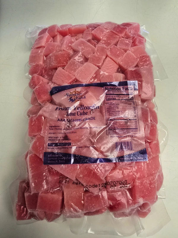 10 lb case: Tuna Poke Cubes, 10 - 1lb Packs Grade AAA (Sushi Grade)