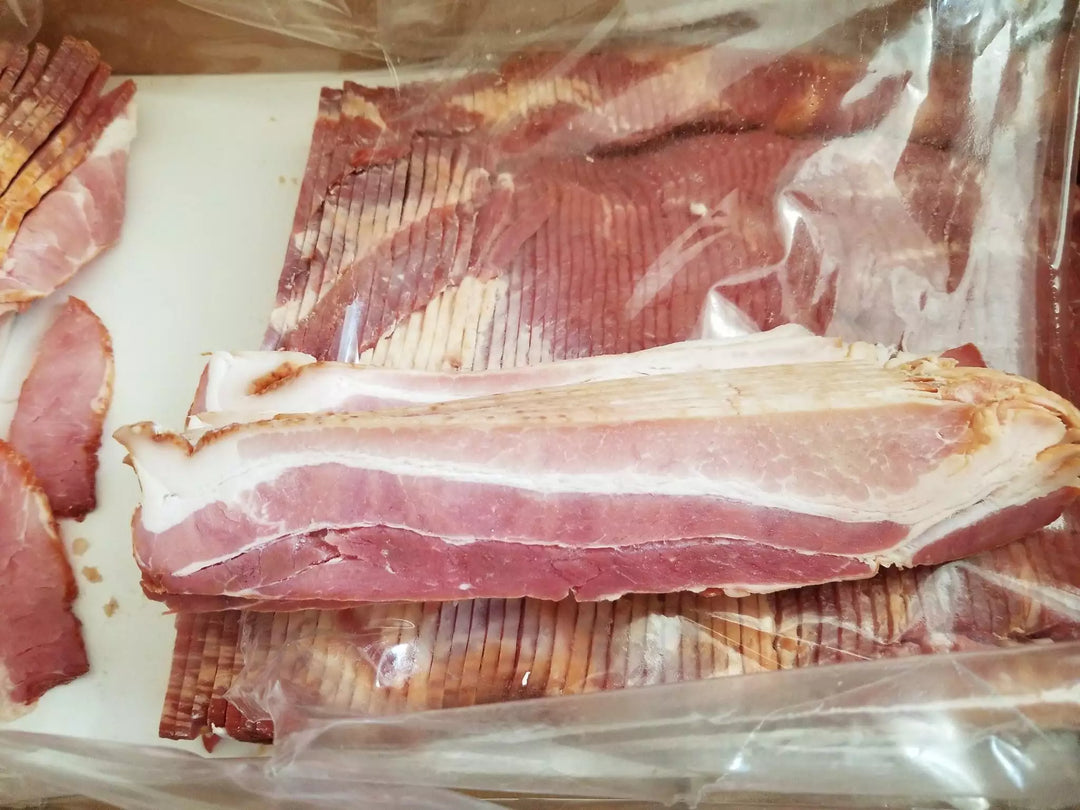 PRICE DROP: 15 lb Case Thick Cut Bacon, Honey Cured, Locally Made