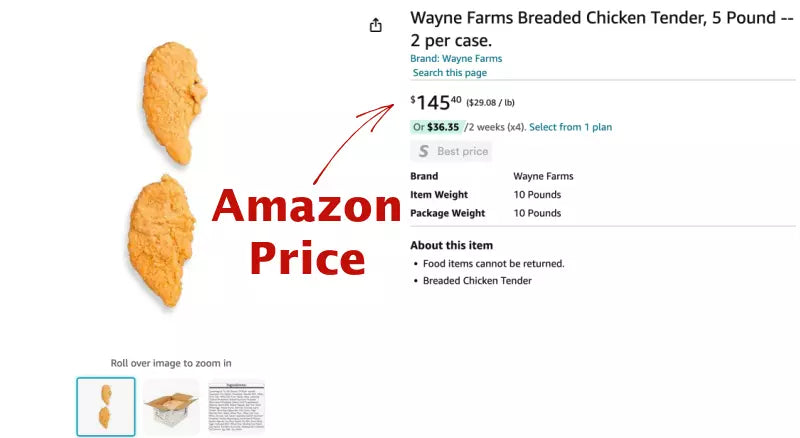 10 lb Case Gluten Free Chicken Strips, No Antibiotics Ever