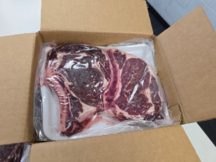 OVERSTOCK DEAL: Case of 8 Natural Bone-in Ribeye Steaks