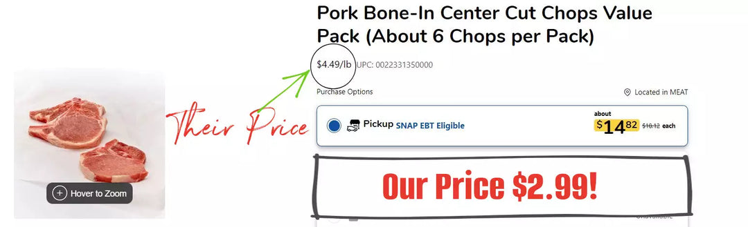 10 lb Case: Assorted Cuts Pork Chops