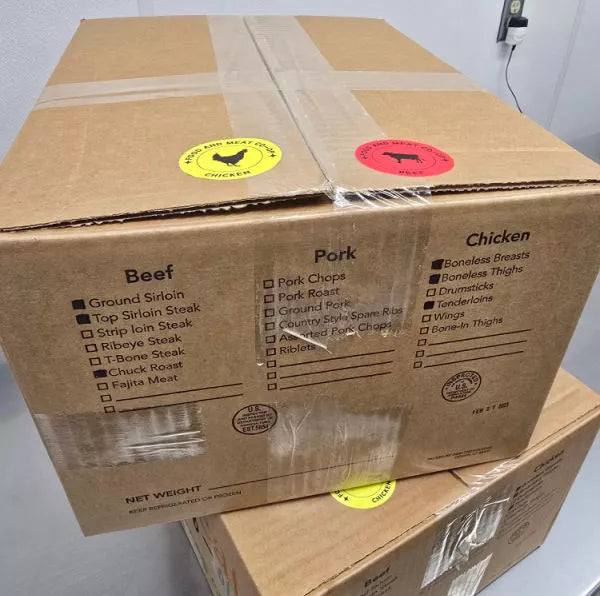 34 lb Chicken and Beef Mixed Box