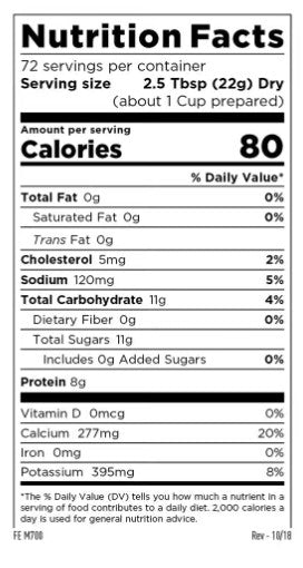 Instant Nonfat Dry Milk 56oz Can, 10yr shelf life