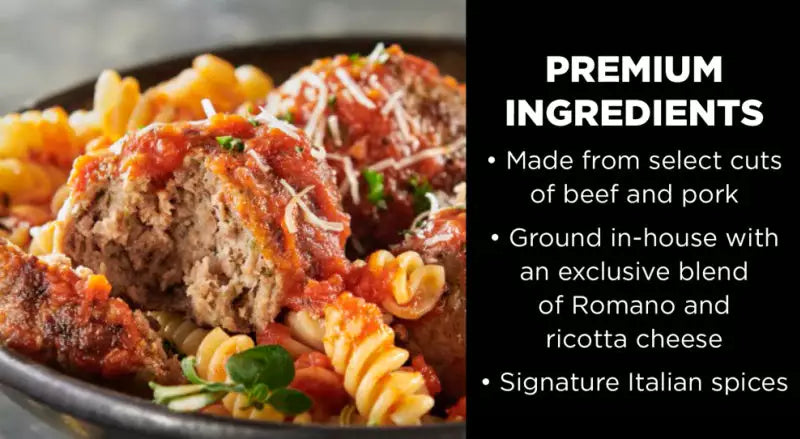 10 lb Case of 1/2 oz Italian Meatballs (Approx. 320 Meatballs)