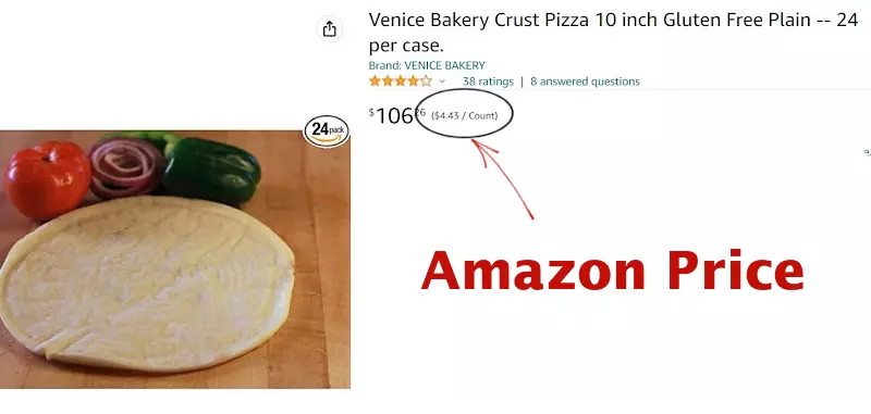 12 ct Case Gluten Free 10" Pizza Crust with Raised Edge