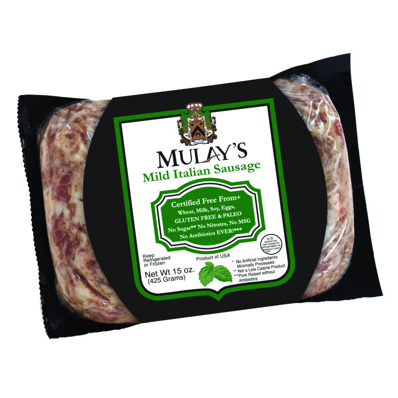 10 lb Case of Mild Italian Clean Heritage Ground Pork Sausage, Free From Top 9 Allergens