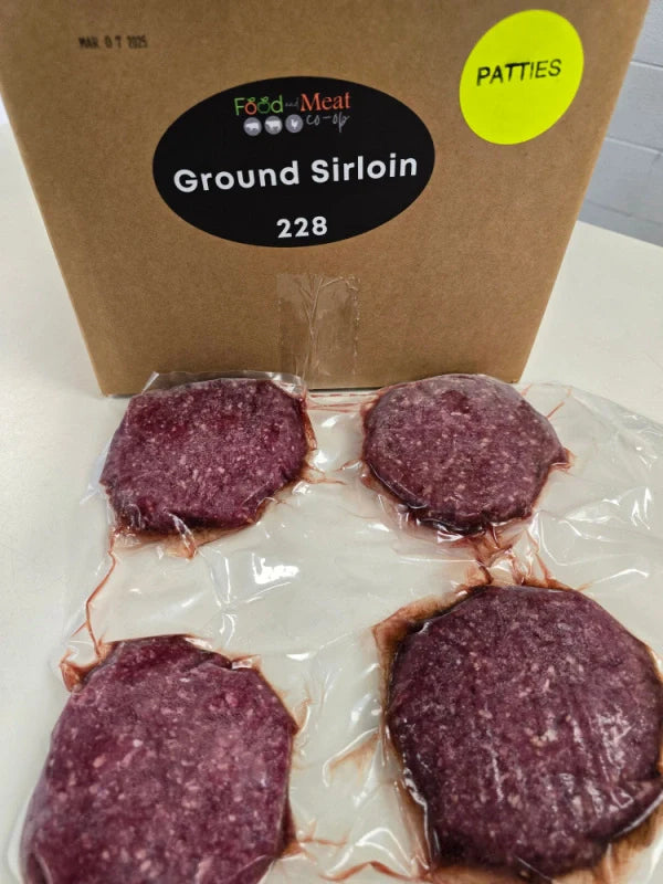 32ct. Natural Handmade Ground Sirloin Burger Patties (5-6oz each)