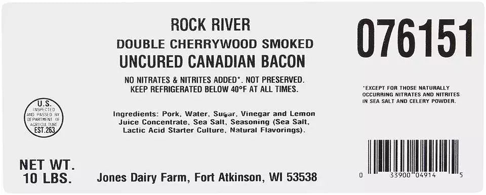 OVERSTOCK: 10 lb Frozen Case of Uncured Natural Canadian Bacon