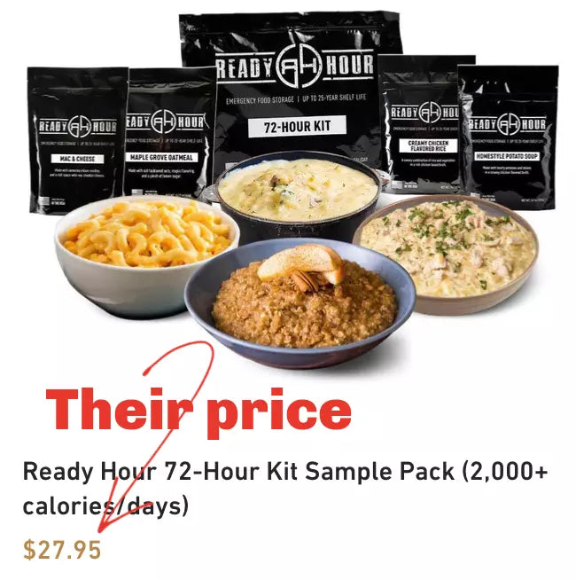 72 Hour Emergency Sample Kit  From Ready Hour, 20 servings
