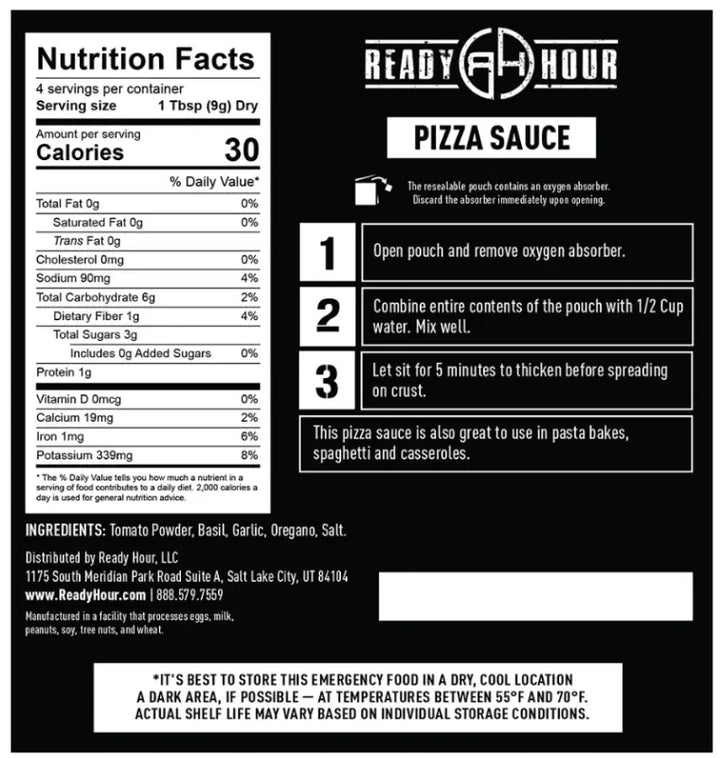 OVERSTOCK DEAL: 18 Pouches of Pizza Freeze Dried Meal Kit from Ready Hour (25-Year Shelf Life)