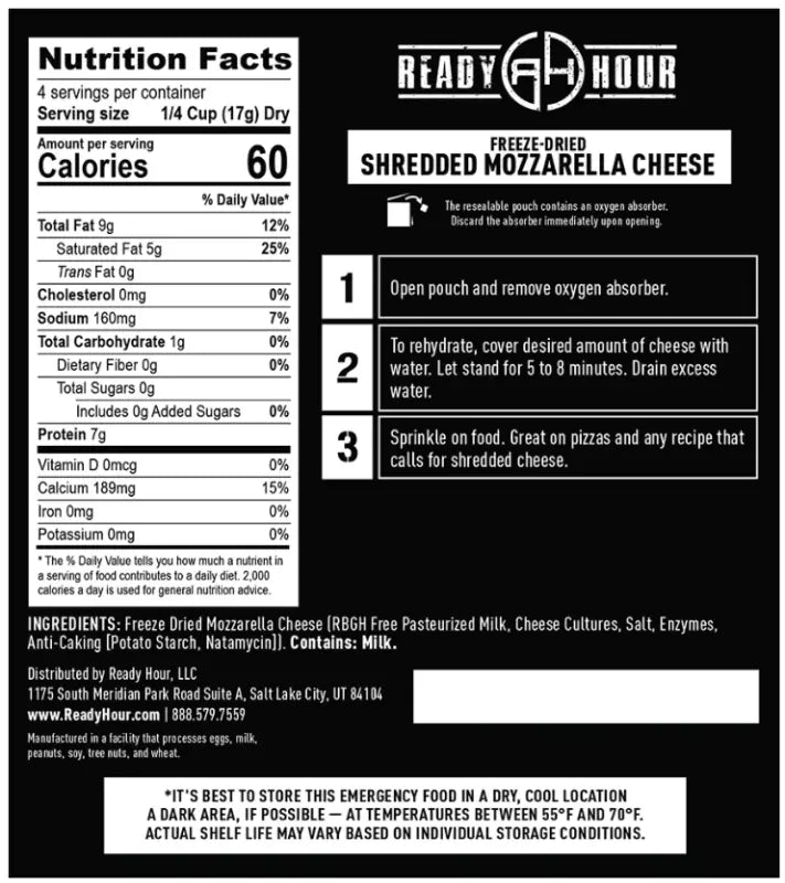 OVERSTOCK DEAL: 18 Pouches of Pizza Freeze Dried Meal Kit from Ready Hour (25-Year Shelf Life)