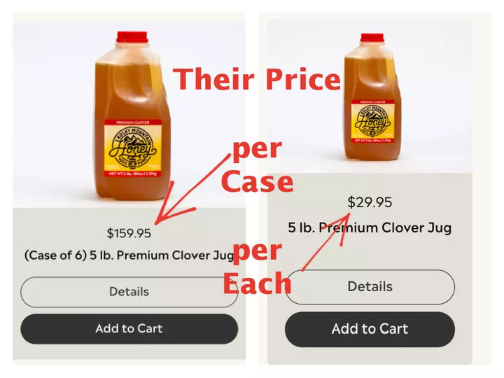 IT'S BACK: Raw Unfiltered Clover Honey 6-pk Case of 80z jugs (480oz total)