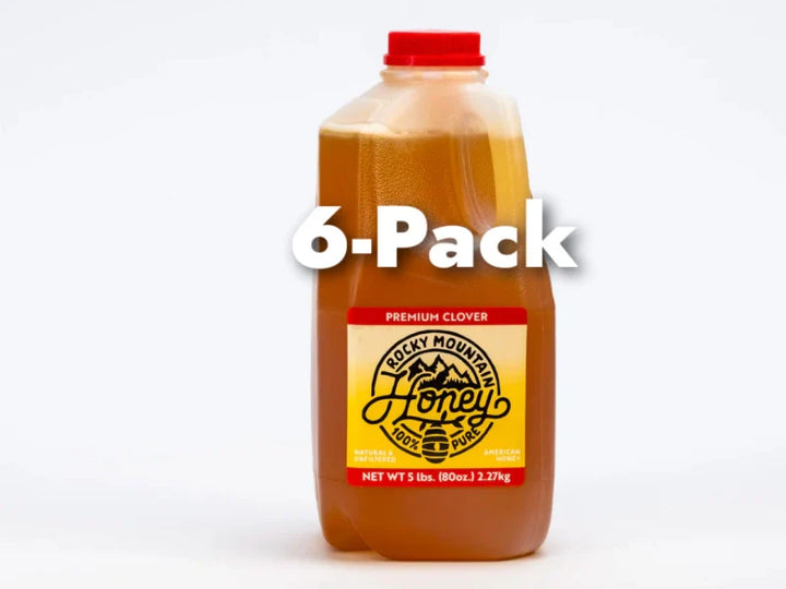 IT'S BACK: Raw Unfiltered Clover Honey 6-pk Case of 80z jugs (480oz total)