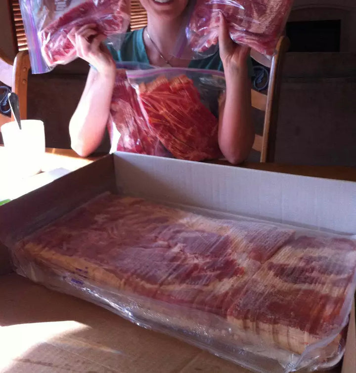 PRICE DROP: 15 lb Case Thick Cut Bacon, Honey Cured, Locally Made