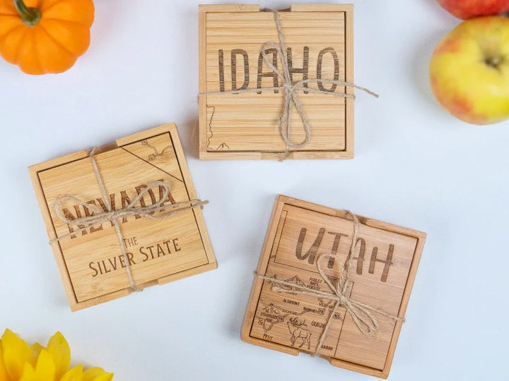 OVERSTOCK: Set of 4 State Coaster Puzzles (Idaho, Nevada Shapes)