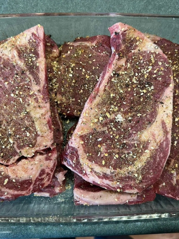 16 Natural Mixed Steaks: 4 Ribeyes, 4 New York Strip, 8 Top Sirloin Steak